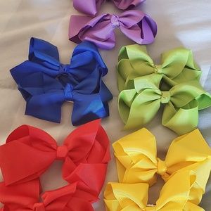 Bow sets, 5 colors, 2 each, with clip